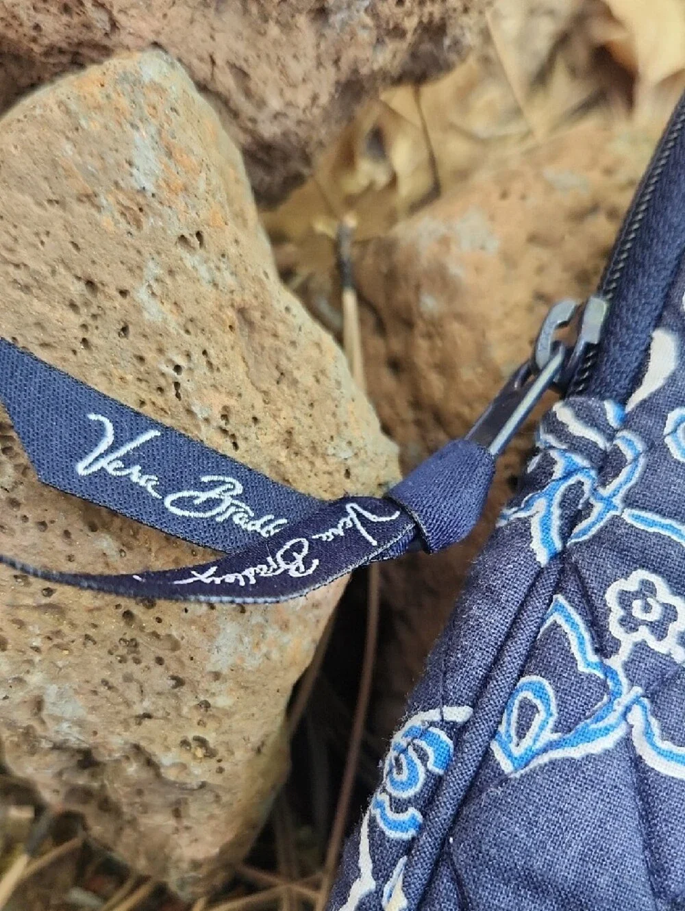 Vera Bradley Blue Paisley Quilted Tablet Case Zip Pouch